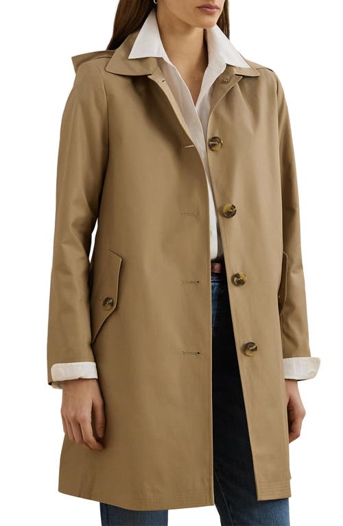 Ralph Lauren Lauren  Longline Raincoat With Removable Hood In Neutral