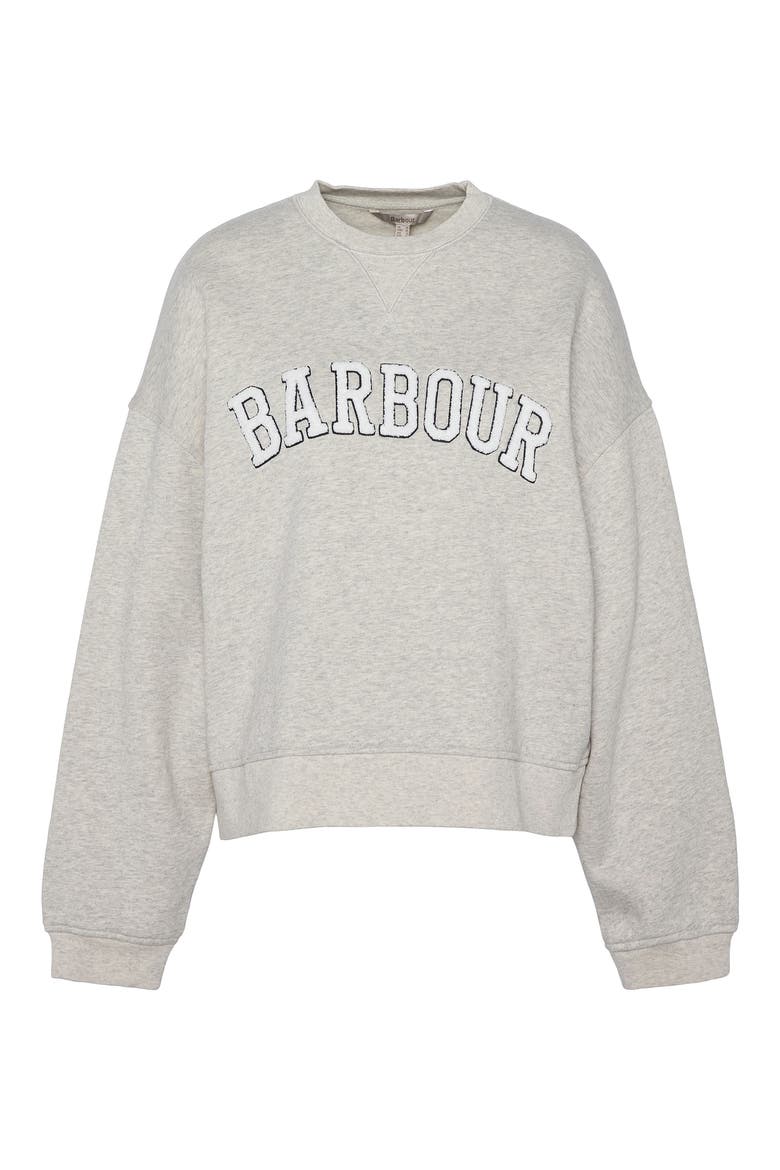 Silverdale Bouclé Logo Cotton Graphic Sweatshirt, Alternate, color, CLOUD MARL