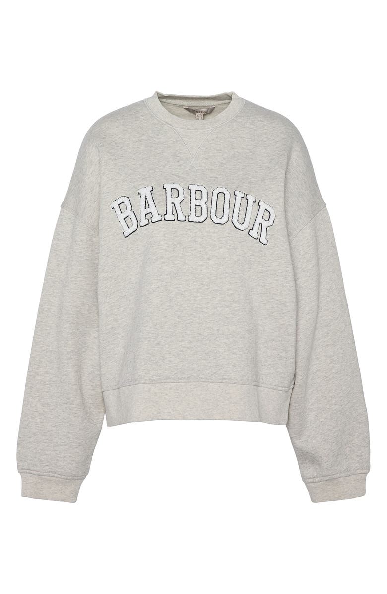 Barbour Silverdale Bouclé Logo Cotton Graphic Sweatshirt, Alternate, color, 