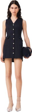 maje Sleeveless tailored lurex dress