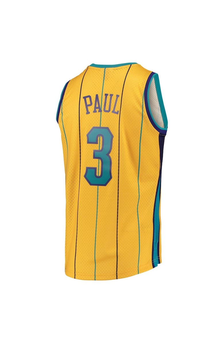 Mitchell & Ness Men's Mitchell & Ness Chris Paul Gold New Orleans Hornets Hardwood Classics Swingman Jersey, Alternate, color, 