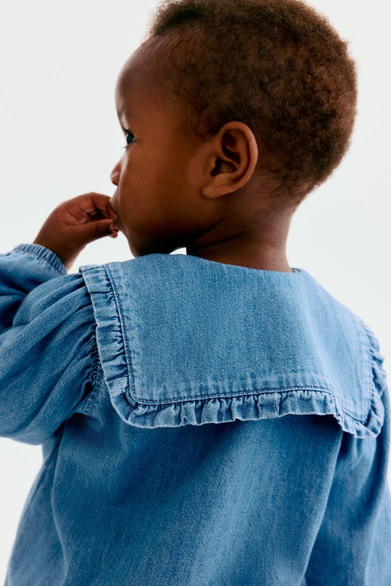 Blouse With Collar, Alternate, color, Denim blue