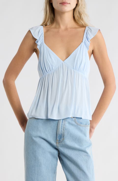 Flutter Sleeve Babydoll Tank Top