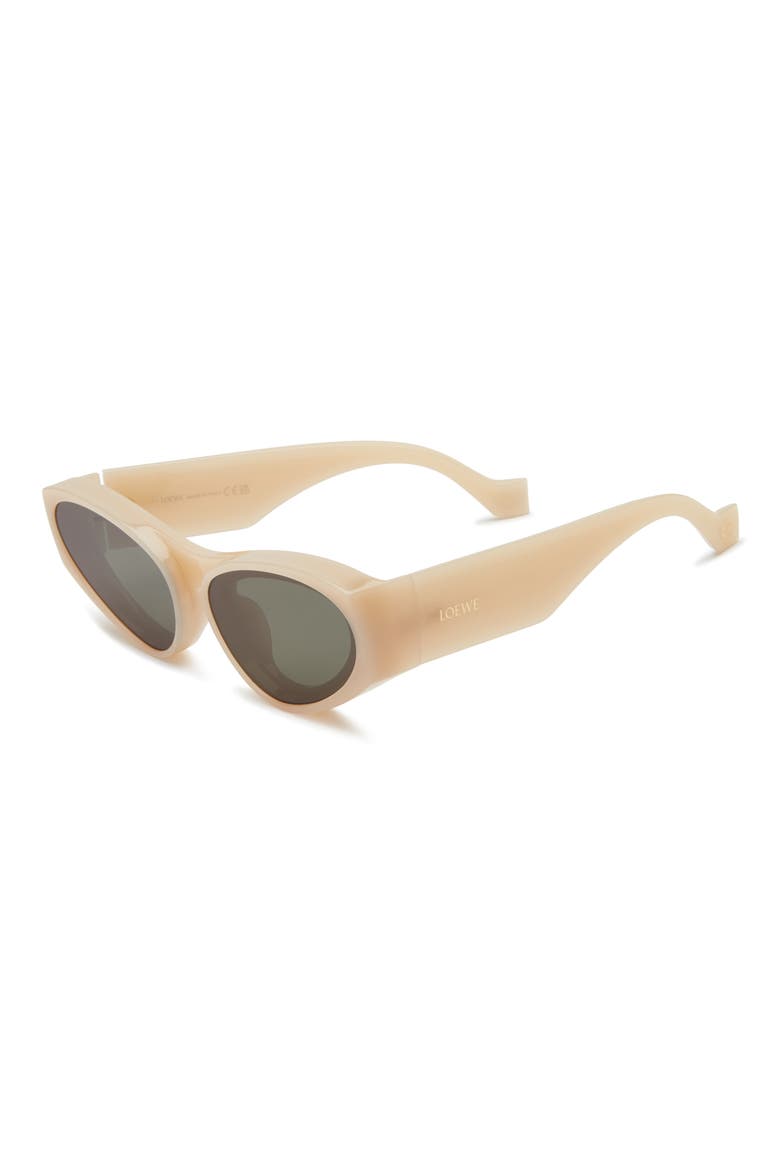 Signature 52mm Cat Eye Sunglasses, Alternate, color, IVORY / GREEN