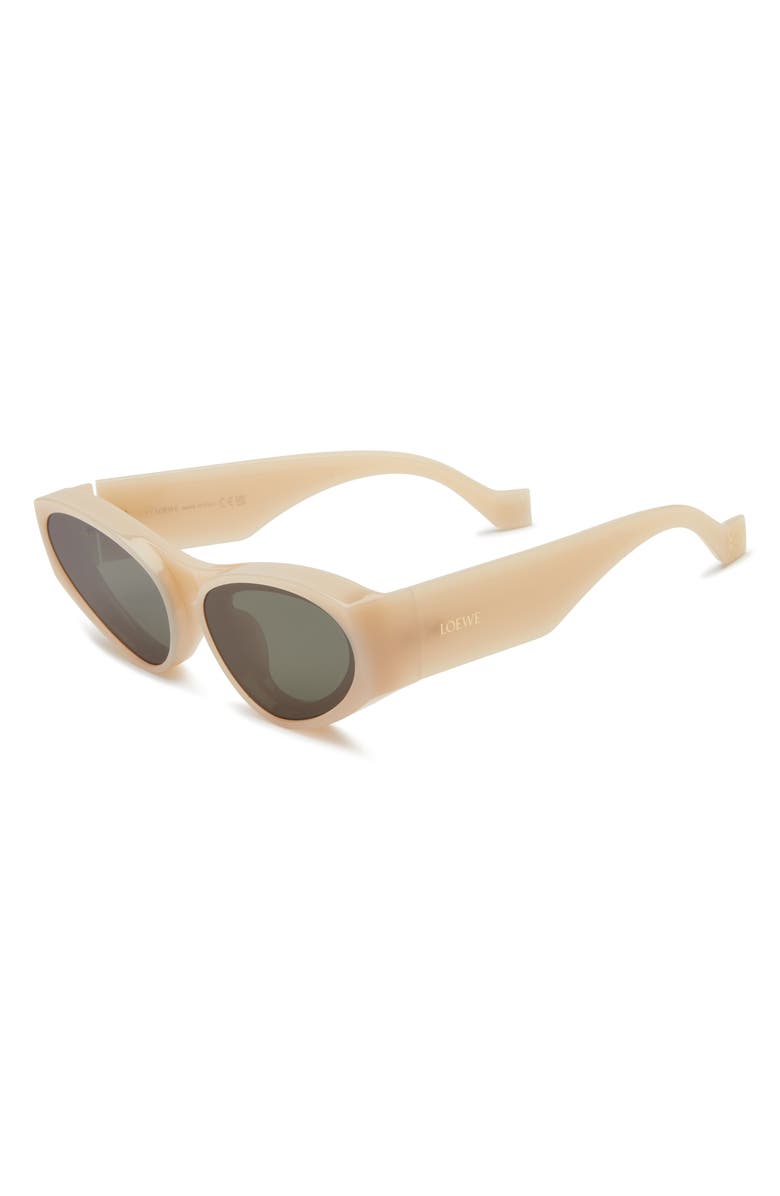 Loewe Signature 52mm Cat Eye Sunglasses, Alternate, color, Ivory / Green