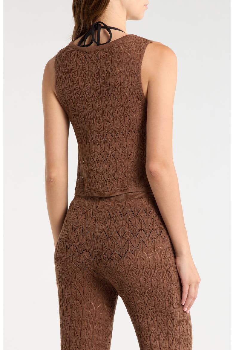 Tie Side Crop Cover-Up Top, Alternate, color, BROWN