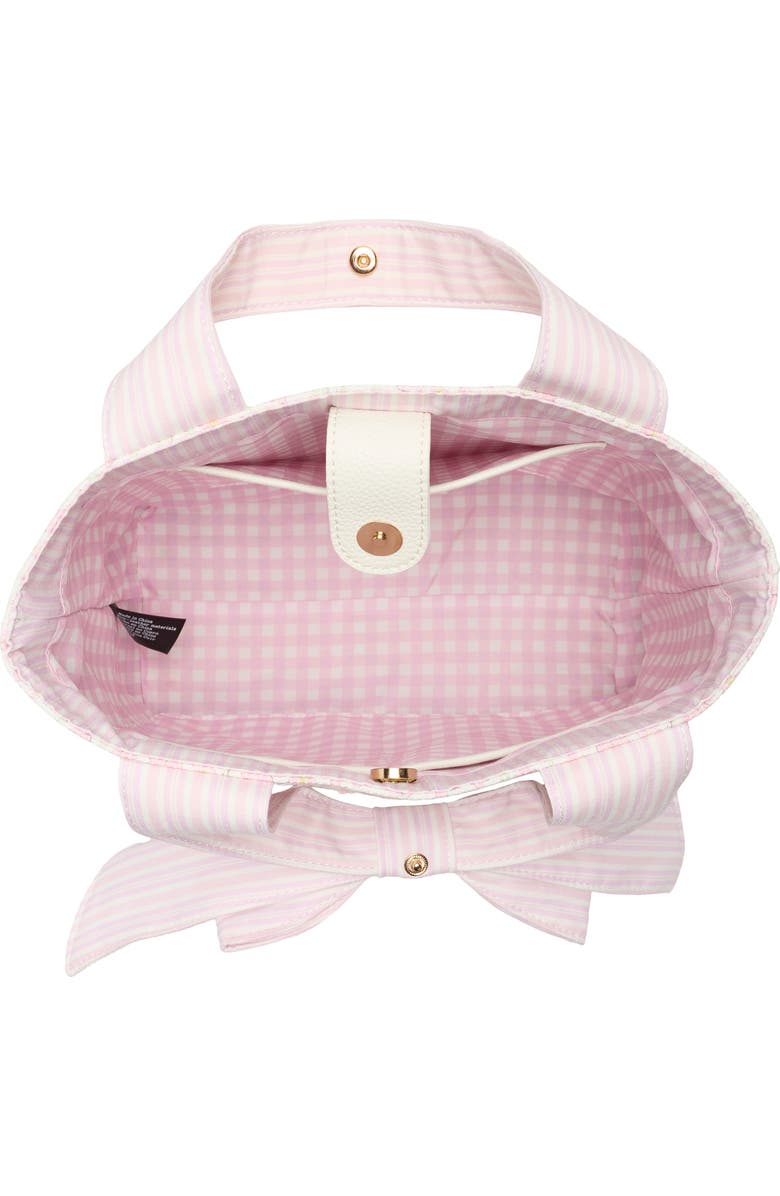 Nanette Lepore Bow Handle Tote, Alternate, color, Pretty Petals-Pink Gingham