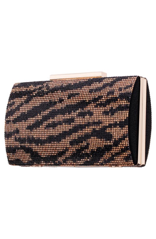 Nina Lea Frame Clutch In Black-gold