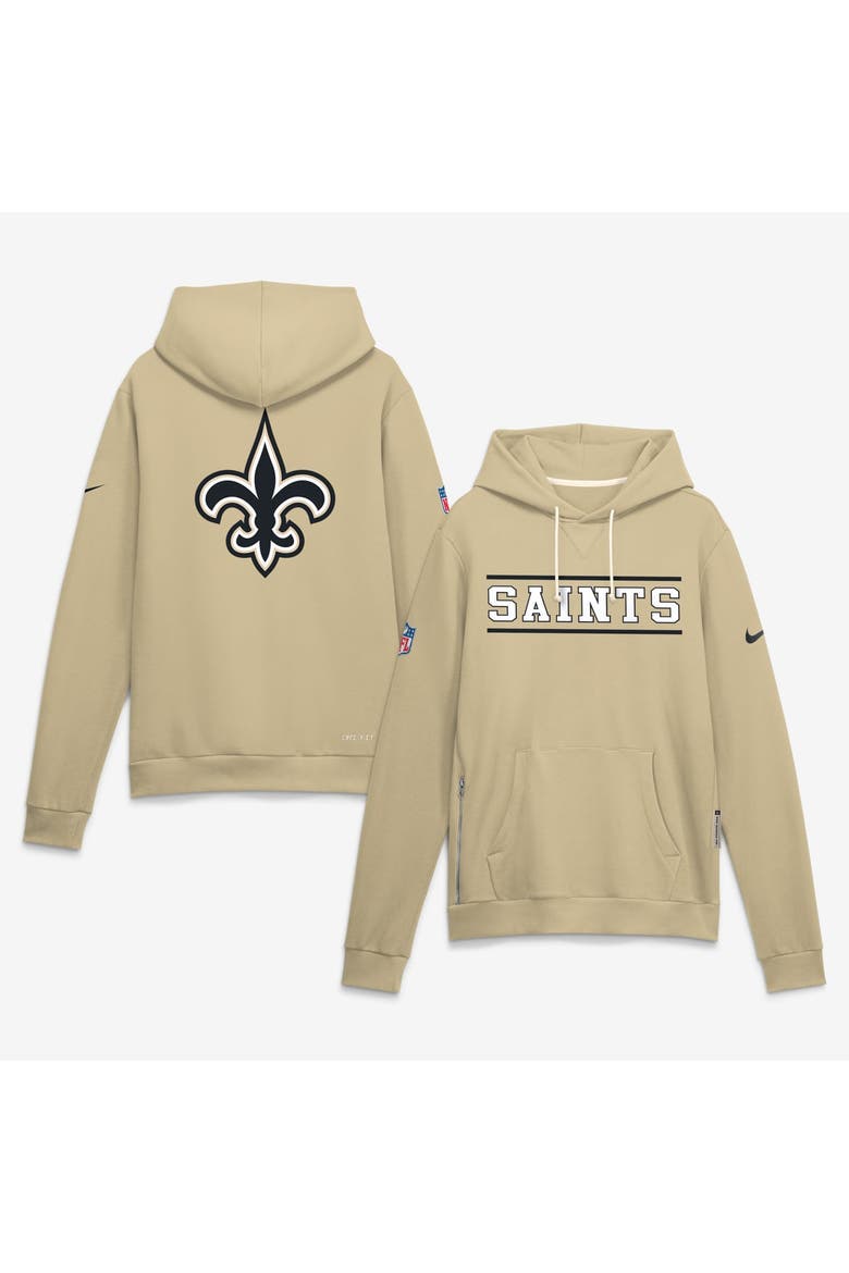 Men's Nike Gold New Orleans Saints Standard Issue Replay Officials Alternate Dri-FIT Hoodie, Main, color, Gold