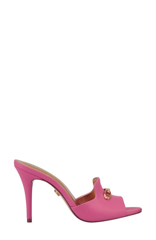 Donna Karan Senna Womens Faux Leather Chain Mule Sandals In Rose Quartz