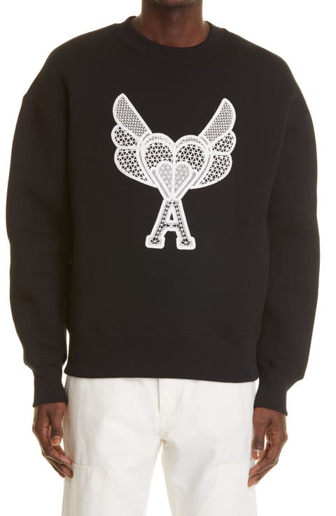 Lace Logo Stretch Cotton Sweatshirt