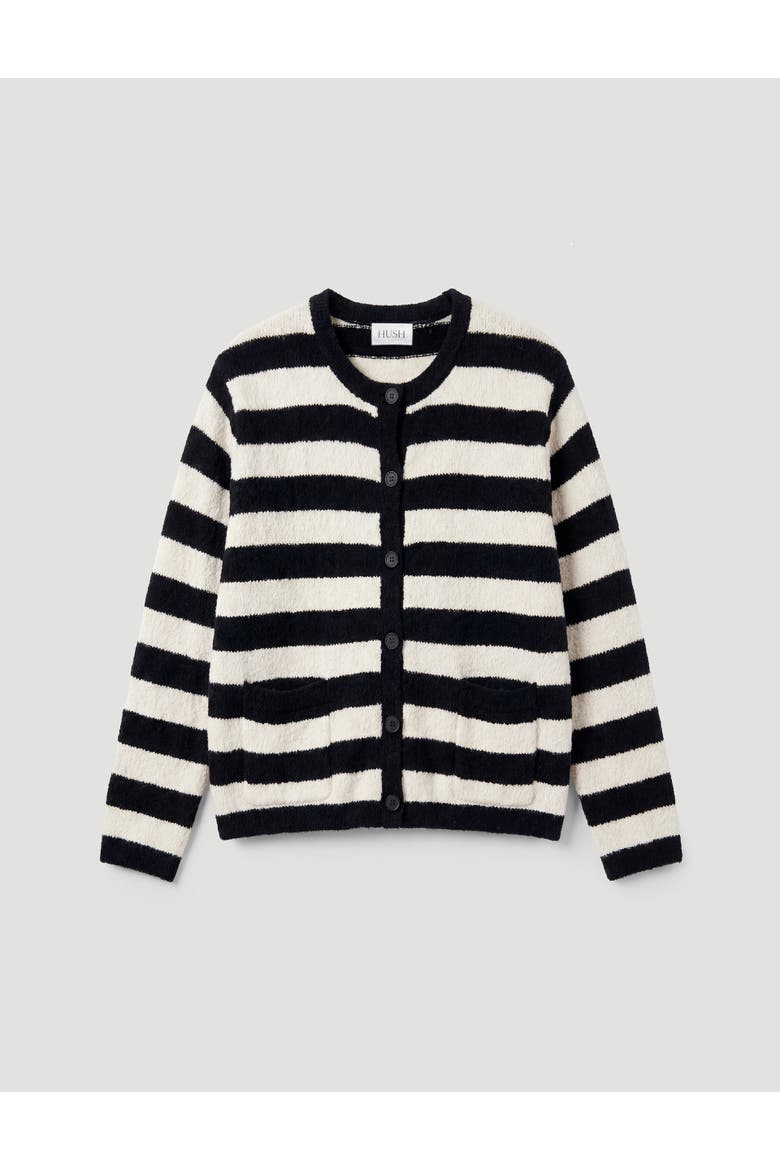 Tess Textured Cotton Blend Cardigan, Alternate, color, Black