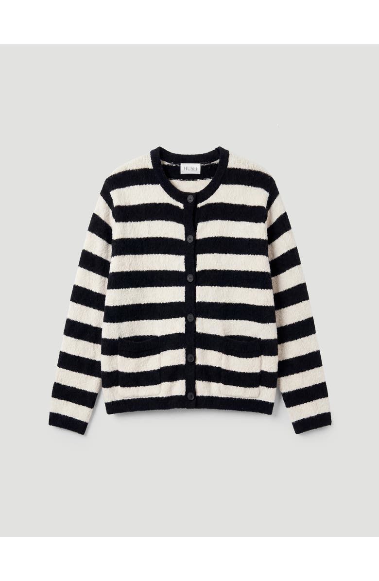 Hush Tess Textured Cotton Blend Cardigan, Alternate, color, Black