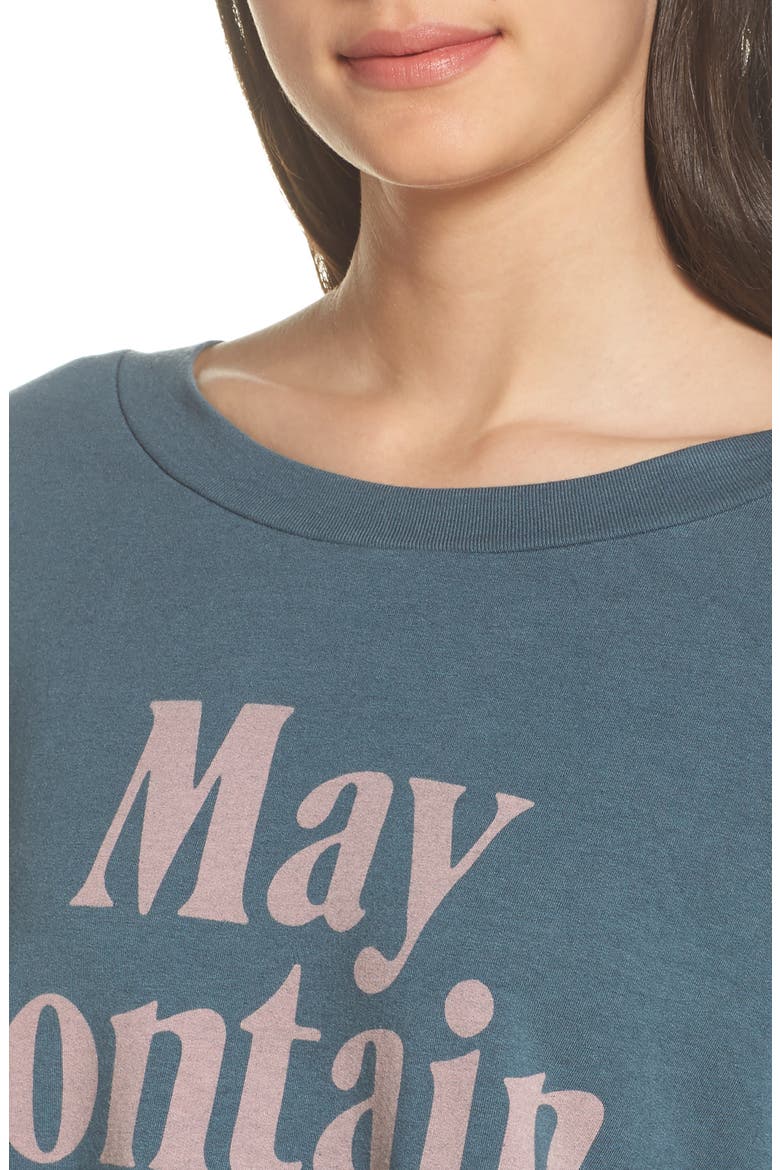 May Contain Wine Crop Sweatshirt, Alternate, color, GUNMETAL