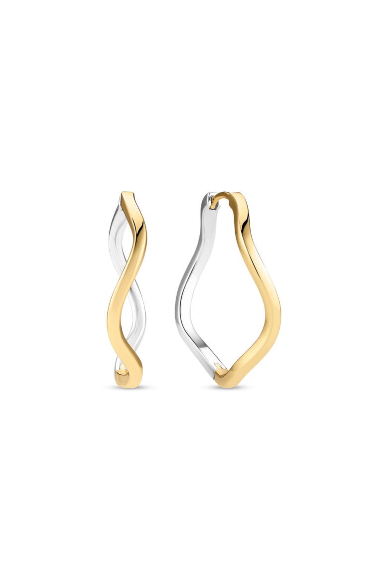 Earrings Ellera Waves Pianura, Main, color, Sterling Silver / Gold Plated