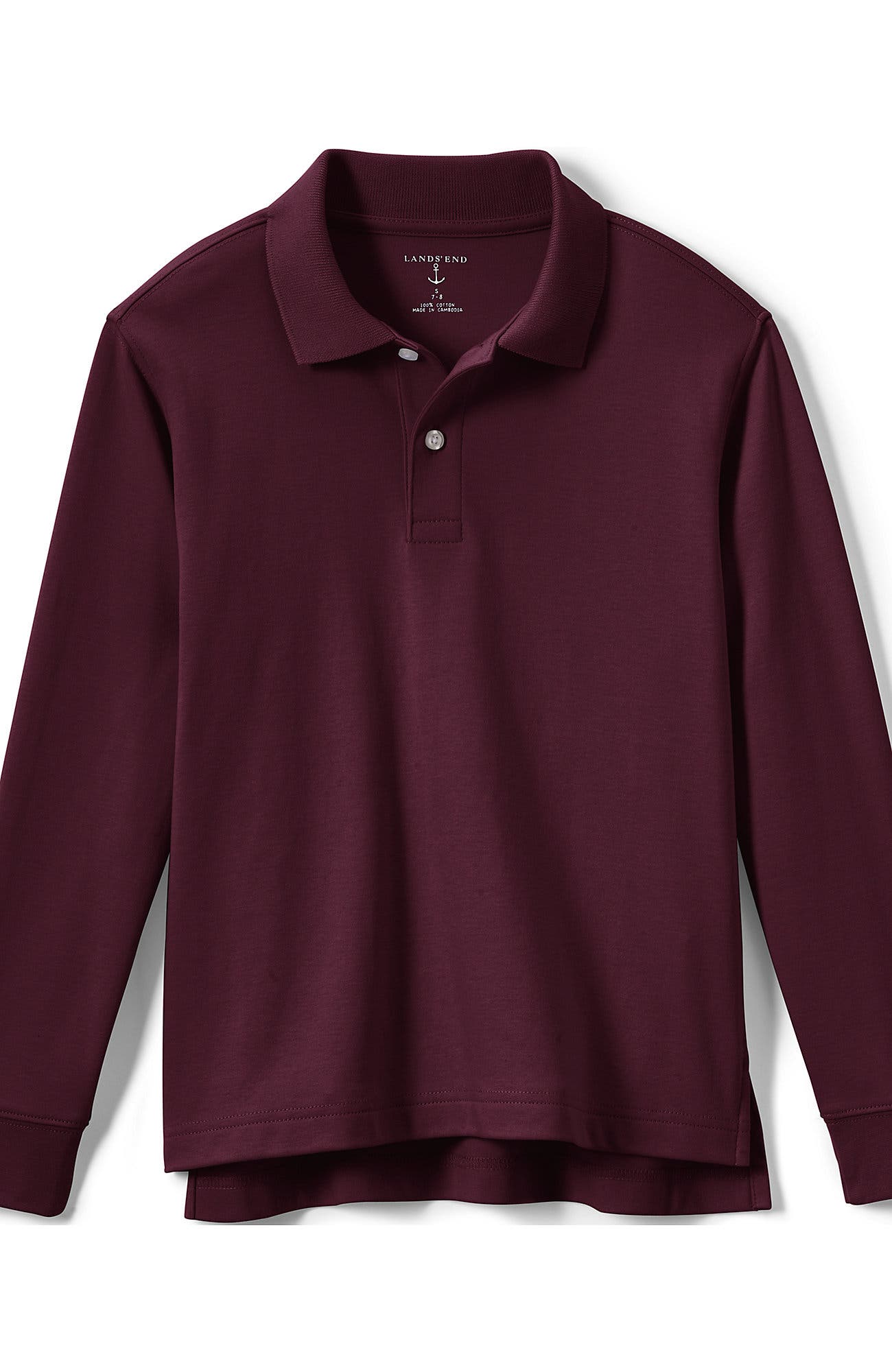 Lands' End School Uniform Kids Long Sleeve Interlock Polo Shirt | Nordstrom
