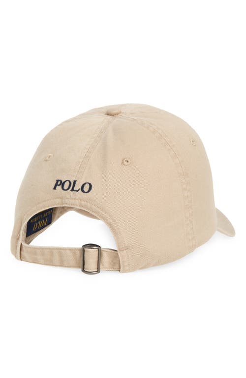 Polo Ralph Lauren Beige Cotton Hat With Logo In Nubuck/relay Blue
