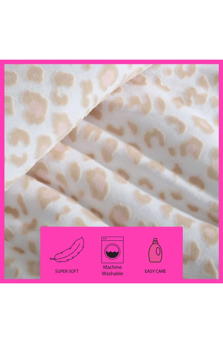 Betsey Johnson Leopard Print Burnout Velvet & Microfiber Comforter Set, Alternate, color, Light Beige