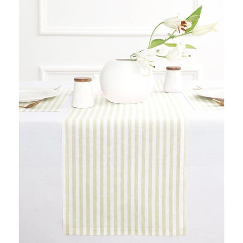 Linen Table Runner for Dining Table, Holiday and Everyday Table Decor - Amalfi Stripe