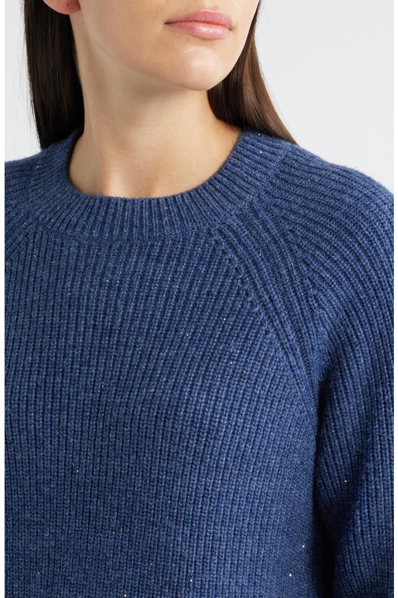 Spinks Metallic Crewneck Sweater, Alternate, color, INDIGO