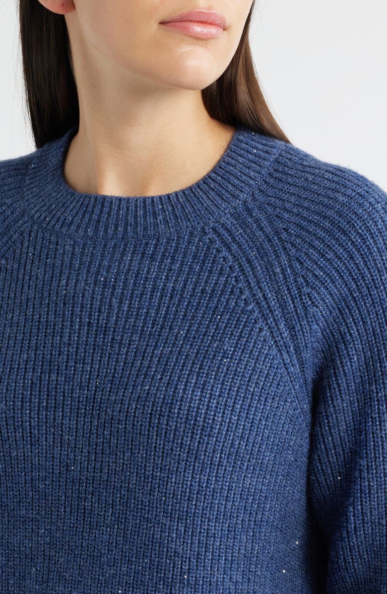 KOBI HALPERIN Spinks Metallic Crewneck Sweater, Alternate, color, Indigo