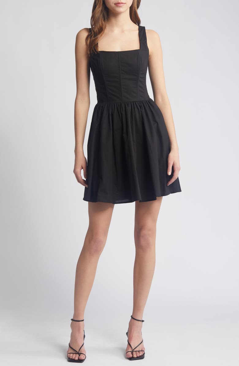 Chelsea28 Square Neck Corset Dress, Main, color,