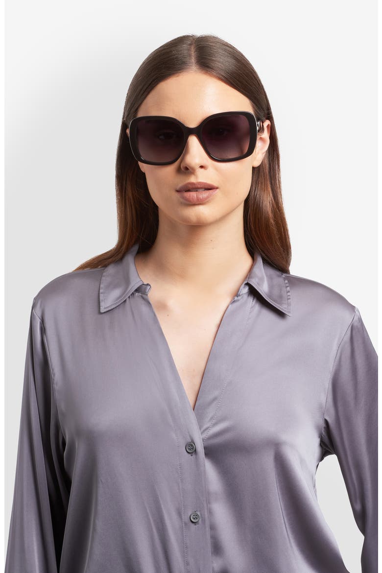 Wenona 57mm Square Sunglasses, Alternate, color, BLACK/ BLUE