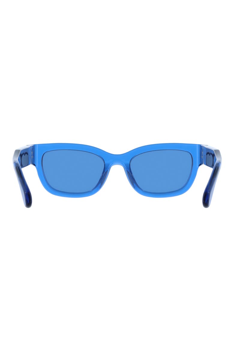 52mm Modified Rectangular Sunglasses, Alternate, color, TRANSPARENT BLUE