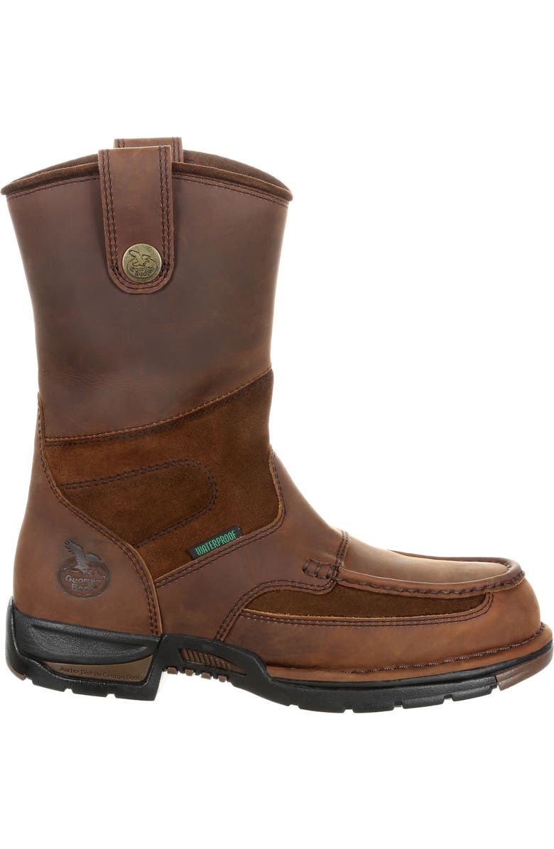 Georgia Boot Waterproof Wellington Work Boot, Main, color, Brown