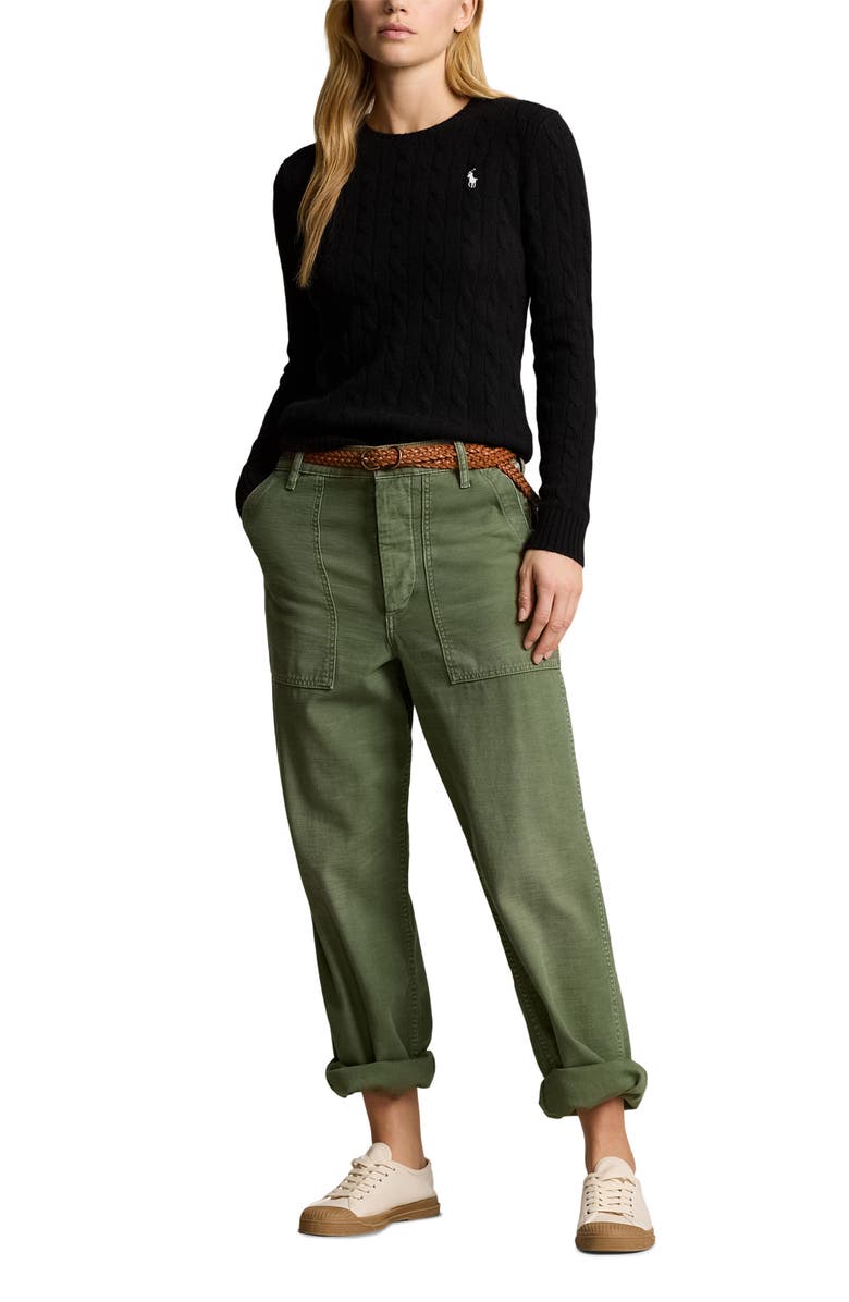 Polo Ralph Lauren Julianna Cable Stitch Wool & Cashmere Sweater, Alternate, color, 