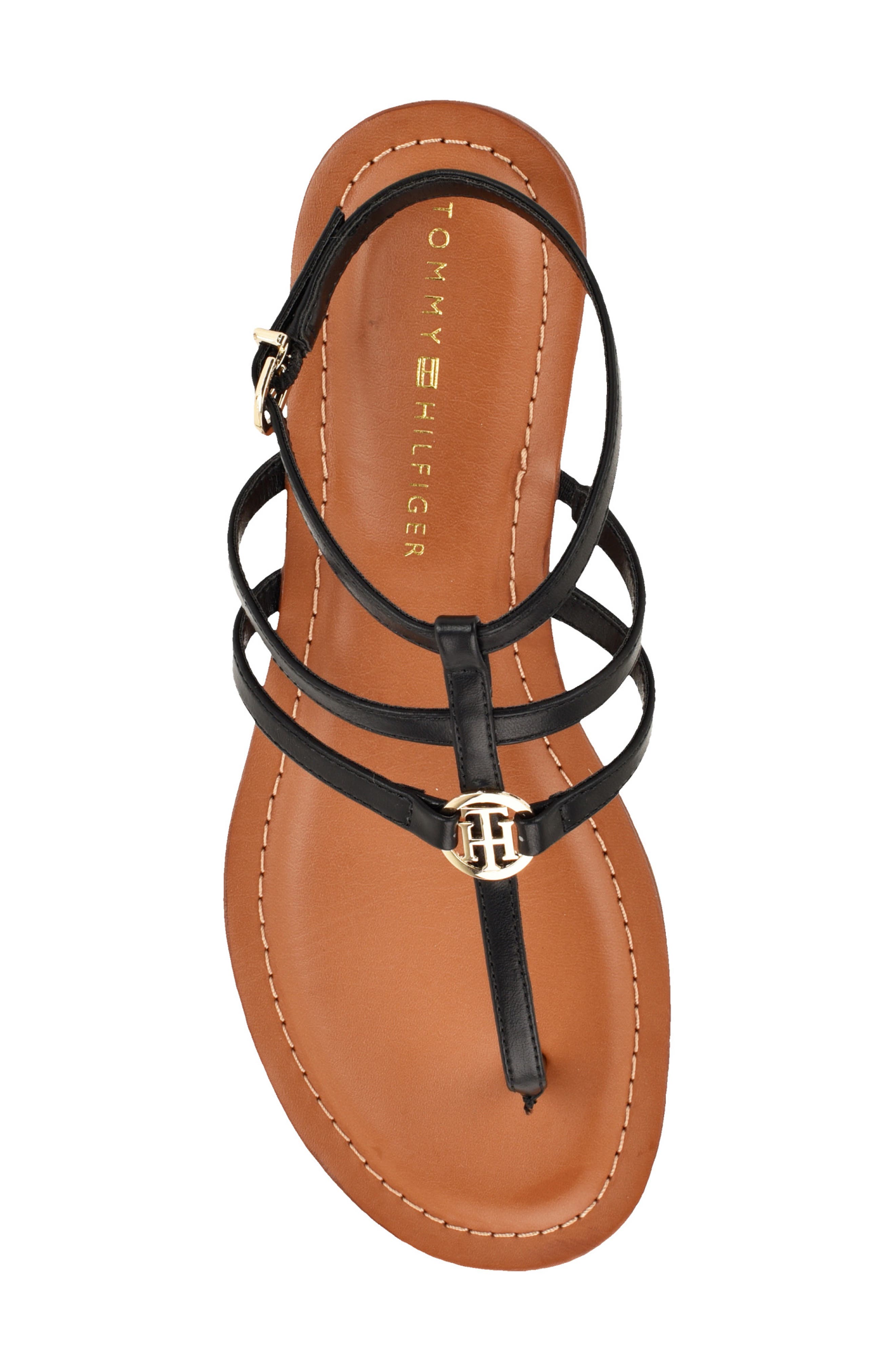 Tommy Hilfiger Lincoe T-Strap Sandal, Alternate, color, Black/ Black/ Black