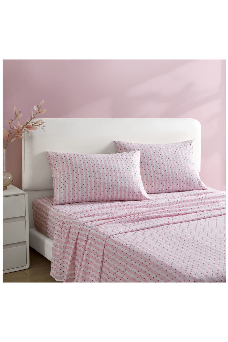 Wonderland Stripe Sheet Set, Alternate, color, BRIGHT PINK