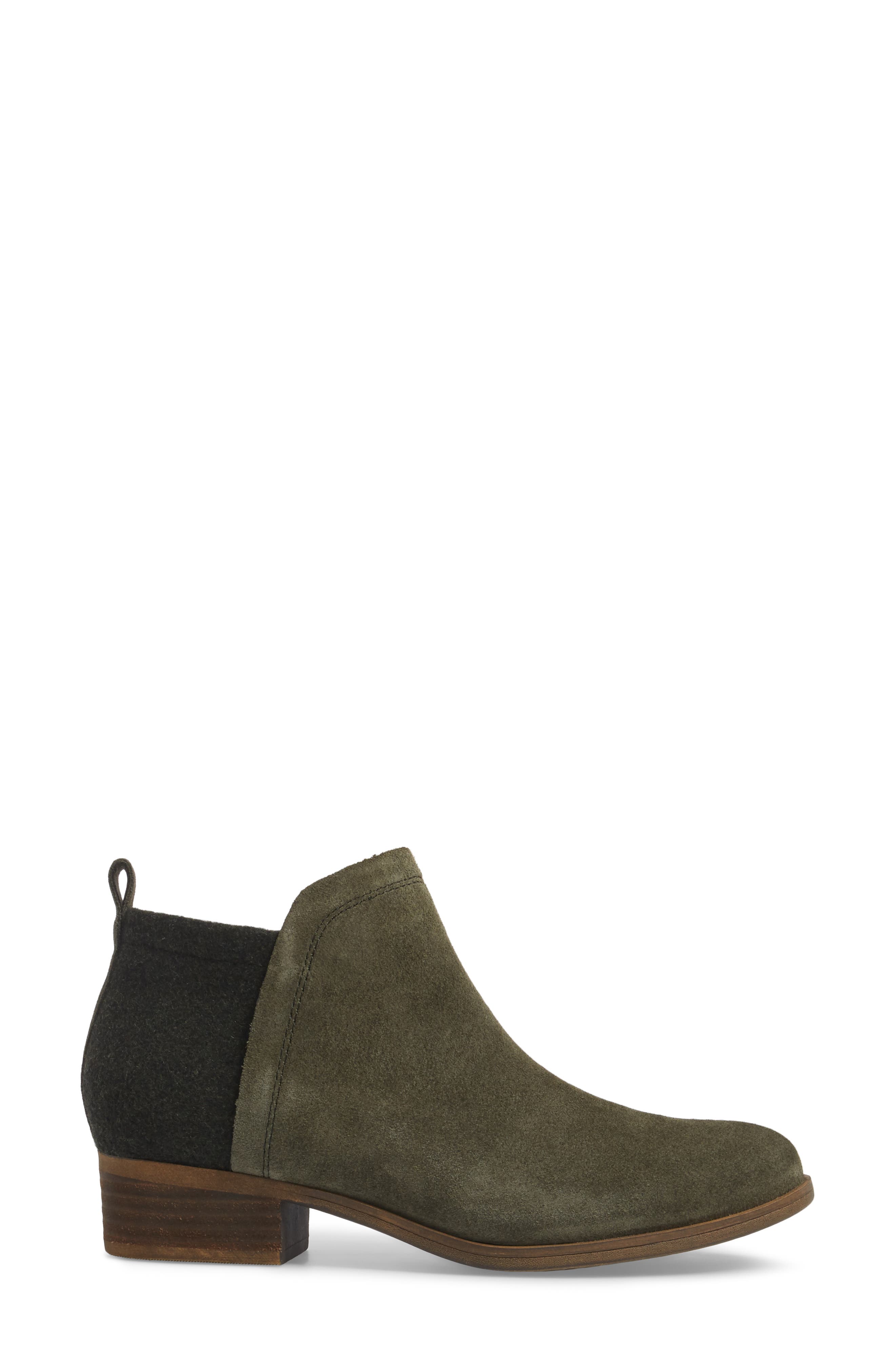 Deia Zip Bootie, Alternate, color, FOREST SUEDE