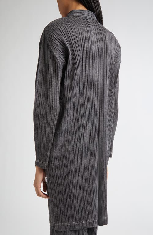 Issey Miyake Pleats Please  Trompe L'oeil Pleated Shirt Jacket In Gray