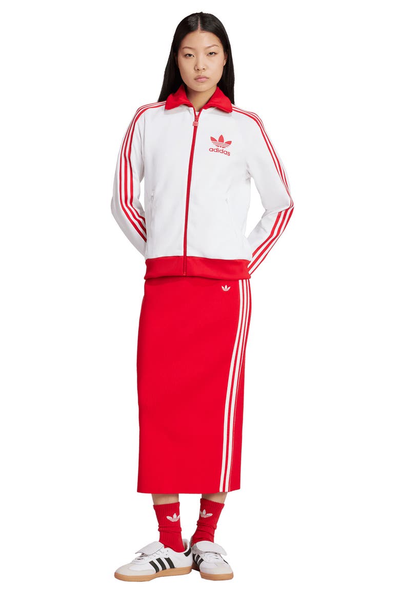 3-Stripes Midi Skirt, Alternate, color, BETTER SCARLET