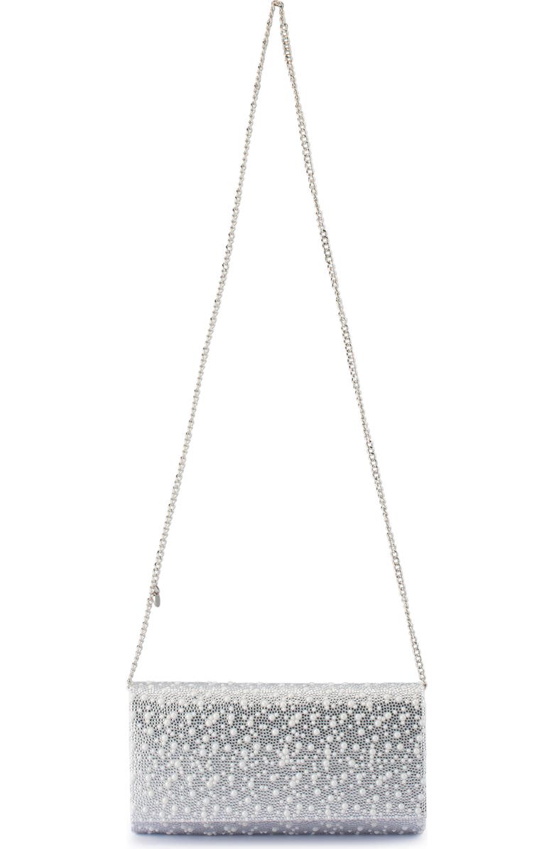 Olga Berg Dana Crystal & Faux Pearl Clutch, Alternate, color, Pearl Silver