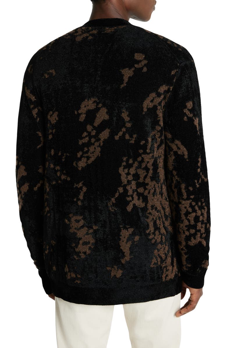 John Varvatos Raven Metallic Cardigan, Alternate, color, 