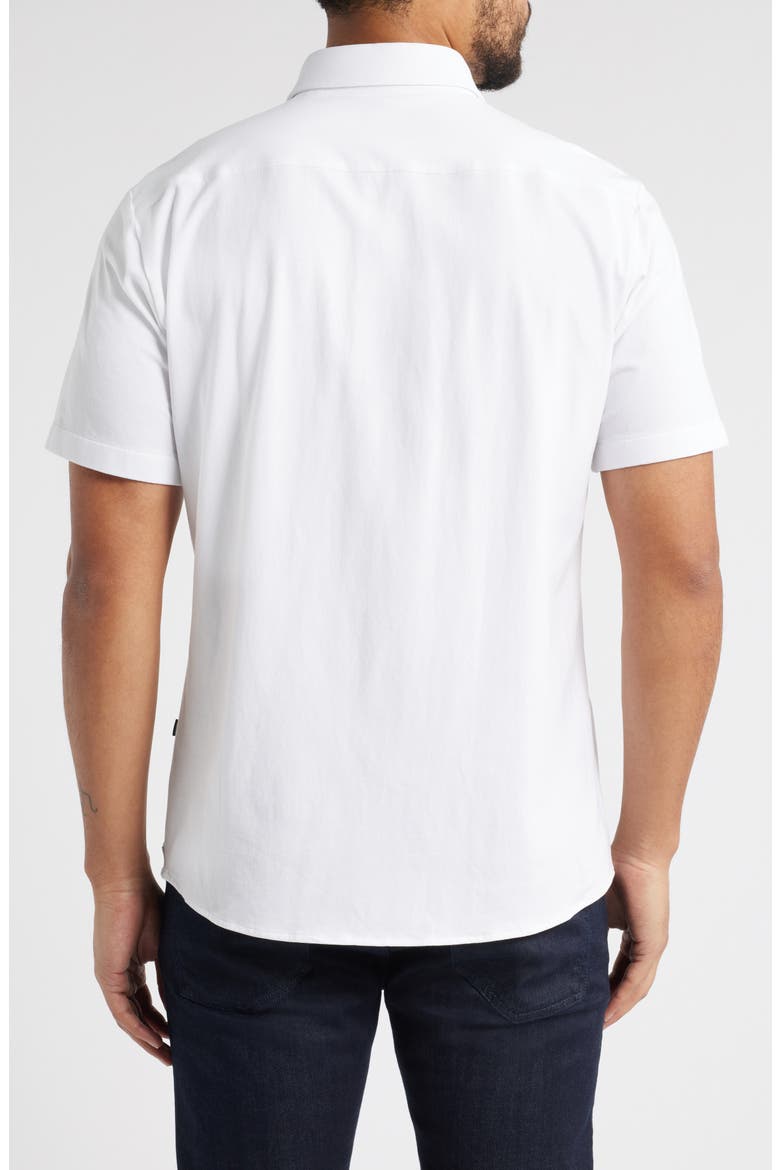 Roan Stretch Cotton Button-Up Shirt, Alternate, color, WHT