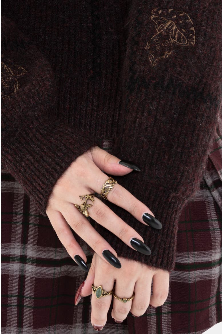 Hexborn Baba Yaga Knit Sweater, Alternate, color, Brown