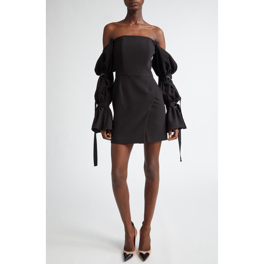 ISRAELLA KOBLA ISRAELLA KOBLA ASHA BELTED SLEEVE OFF THE SHOULDER MINIDRESS