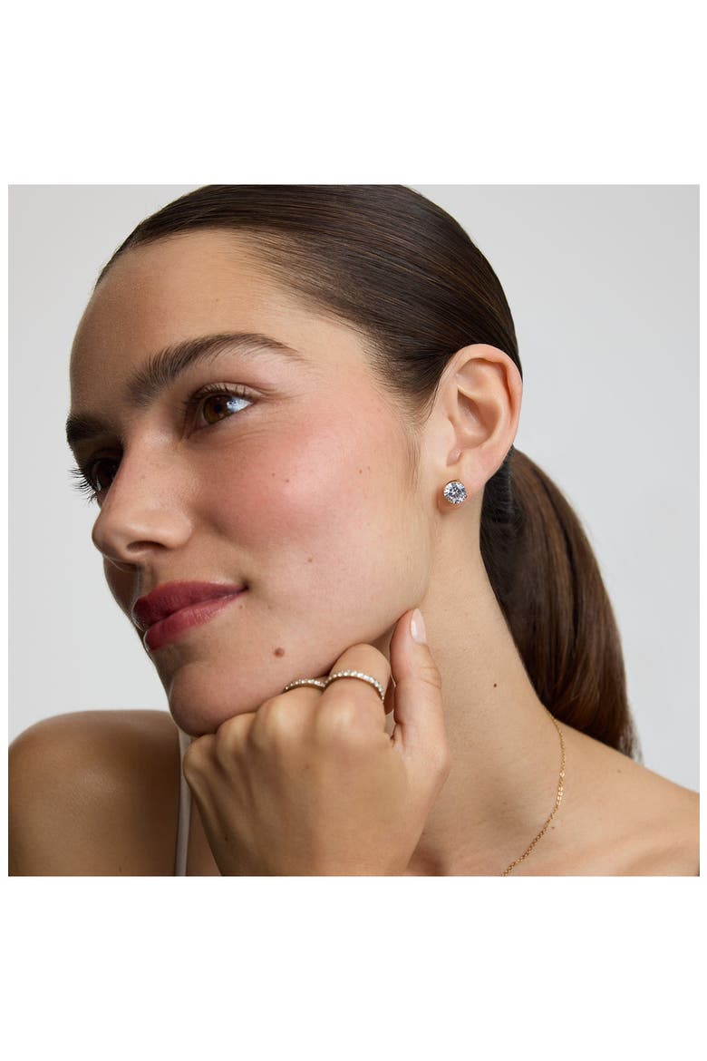 Classic Cubic Zirconia Tennis Stud Earrings, Alternate, color, GOLD