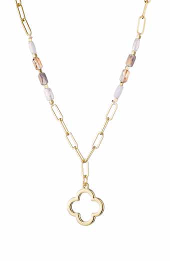 Adornia Crystal Clover Pendant Necklace