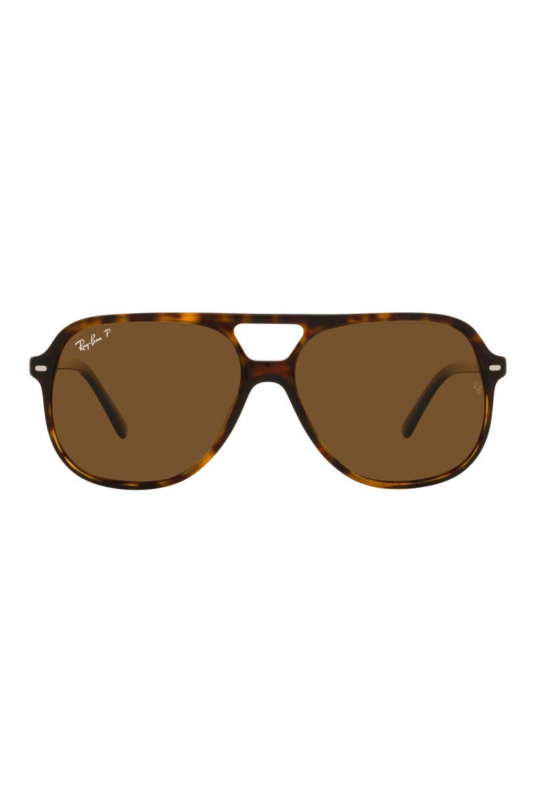 56mm Polarized Square Sunglasses, Main, color, HAVANA
