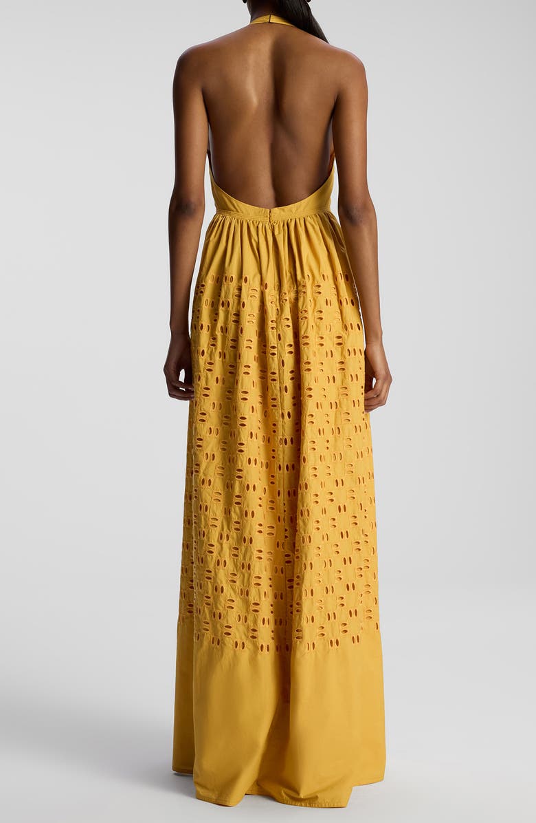 A.L.C. Blair Cotton Eyelet Maxi Halter Dress, Alternate, color, 
