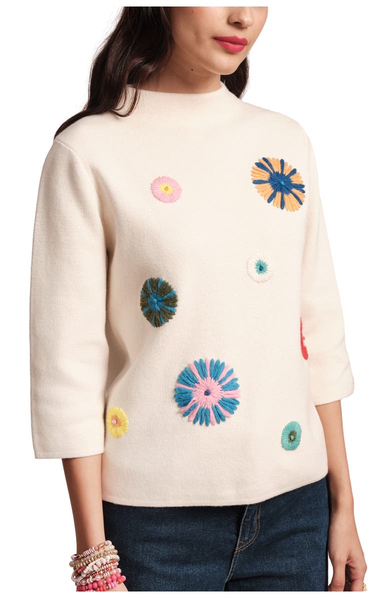 Frances Valentine Bon Bon Sweater Embroidery, Main, color, 