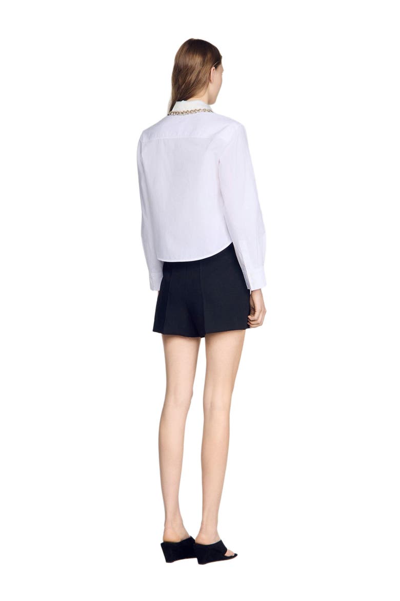 Jewel collar shirt, Alternate, color, White