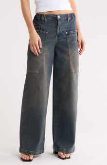 Madden Girl Wide Leg Utility Jeans