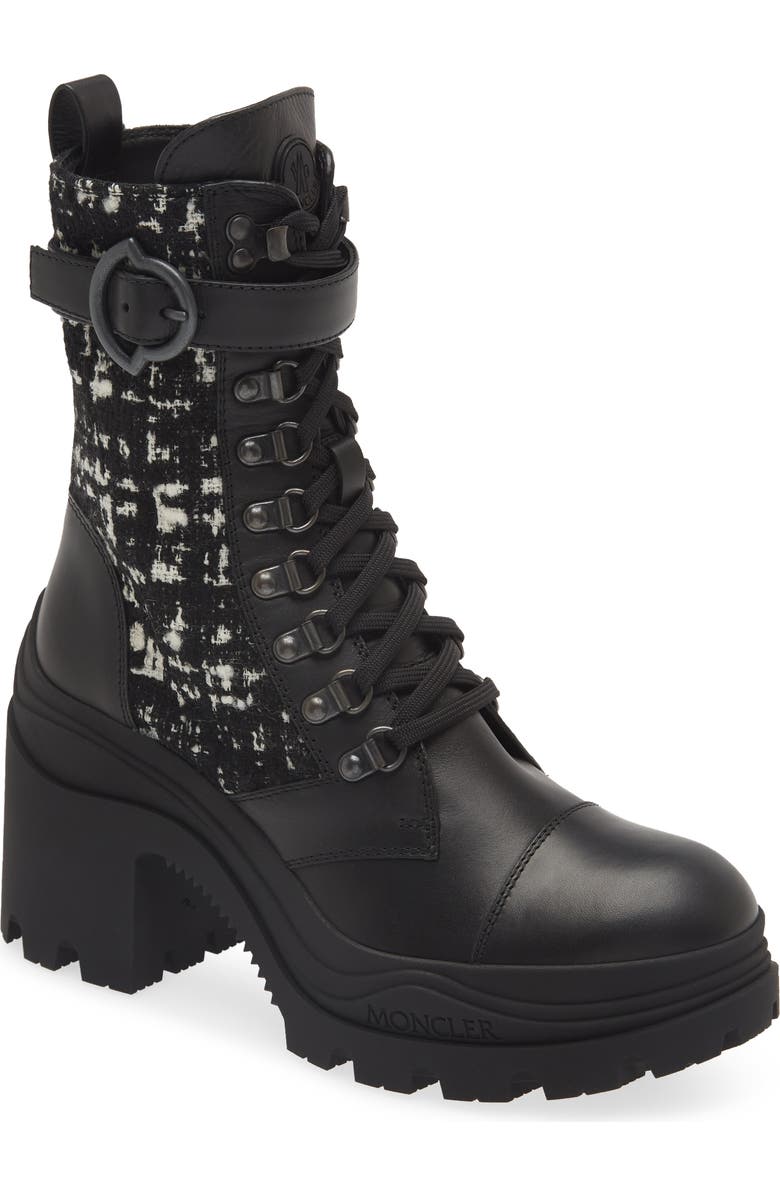 Moncler Envile Tweed Block Heel Boot, Main, color,