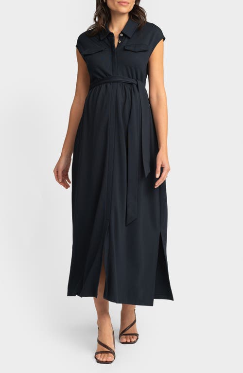 SERAPHINE SERAPHINE UTILITY JERSEY MATERNITY/NURSING MIDI SHIRTDRESS 