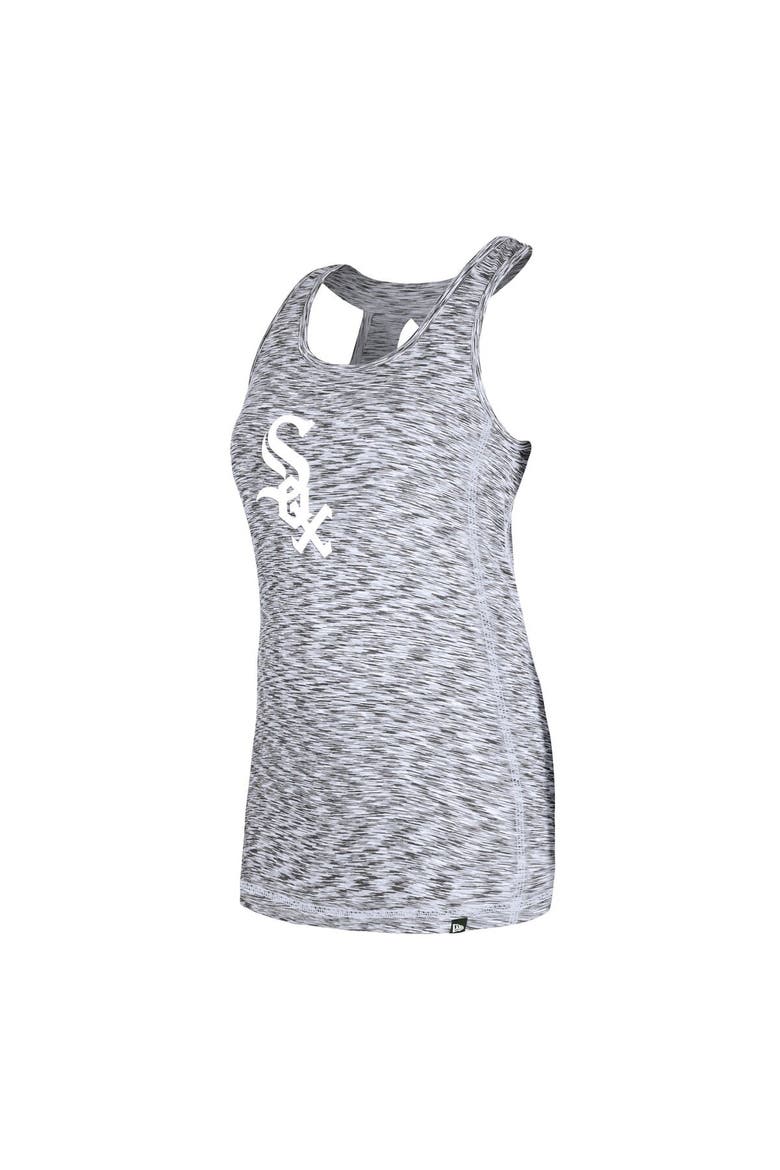 Women's New Era Black Chicago White Sox Space Dye Keyhole Back Tank Top, Alternate, color, Black